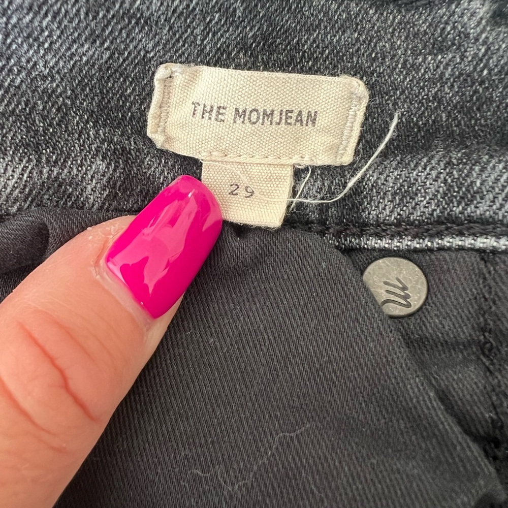 Madewell The Mom Jean Distressed Black Sz 29 - Picture 8 of 16